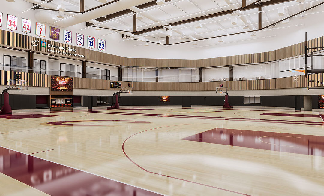 Cleveland Clinic Global Peak Performance Center Interior Rendering of Practice Court
