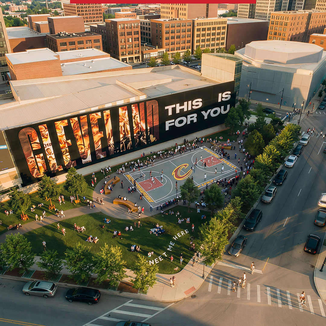 Cavs unveil development plans for an evolution of the greenspace located on the corner of East 4th Street and Huron Road.